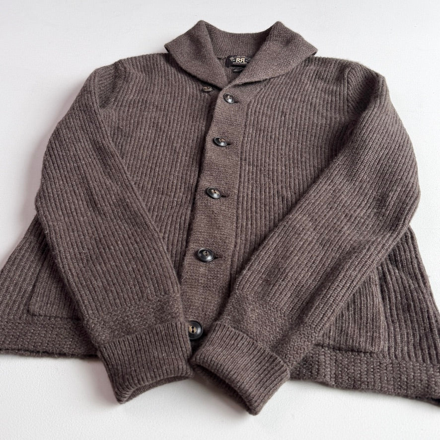 RRL Ralph Lauren (M) 100% Cashmere Taupe Knit Cardigan