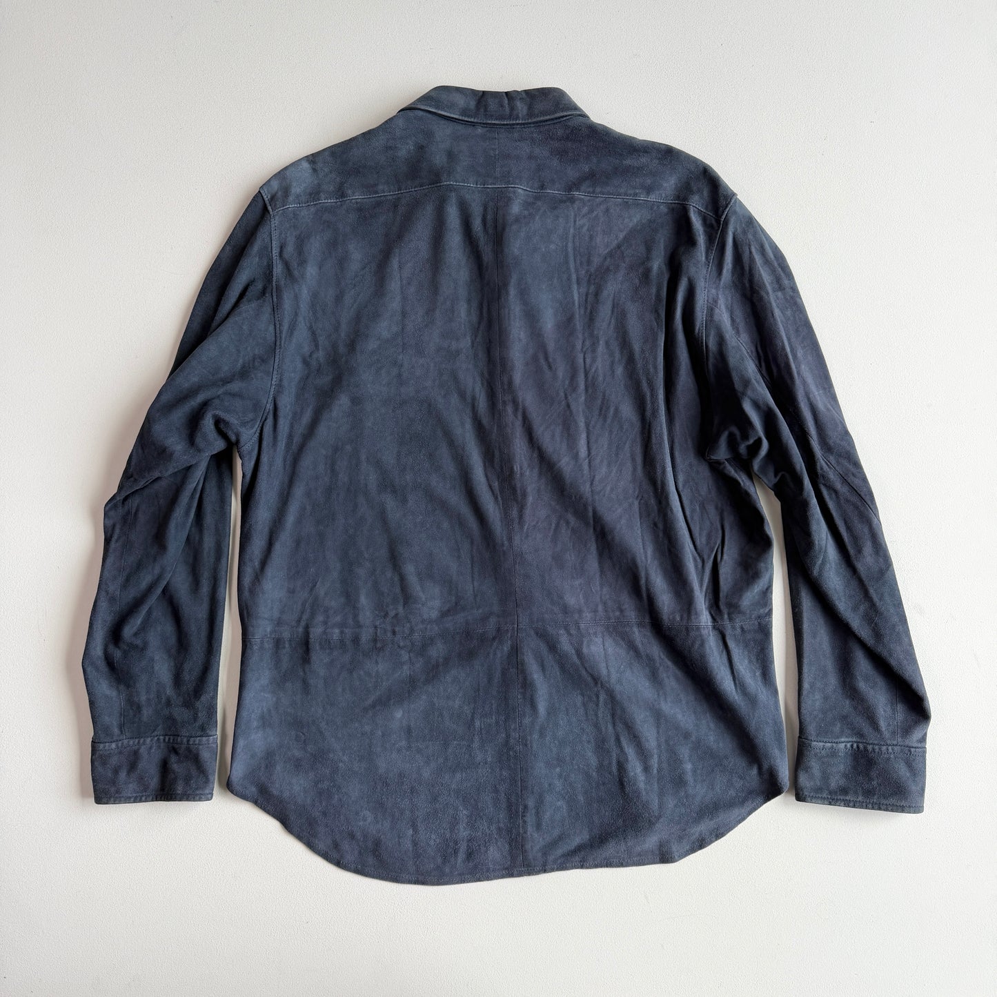 Polo Ralph Lauren (L) Slate Blue Suede Leather Button Shirt