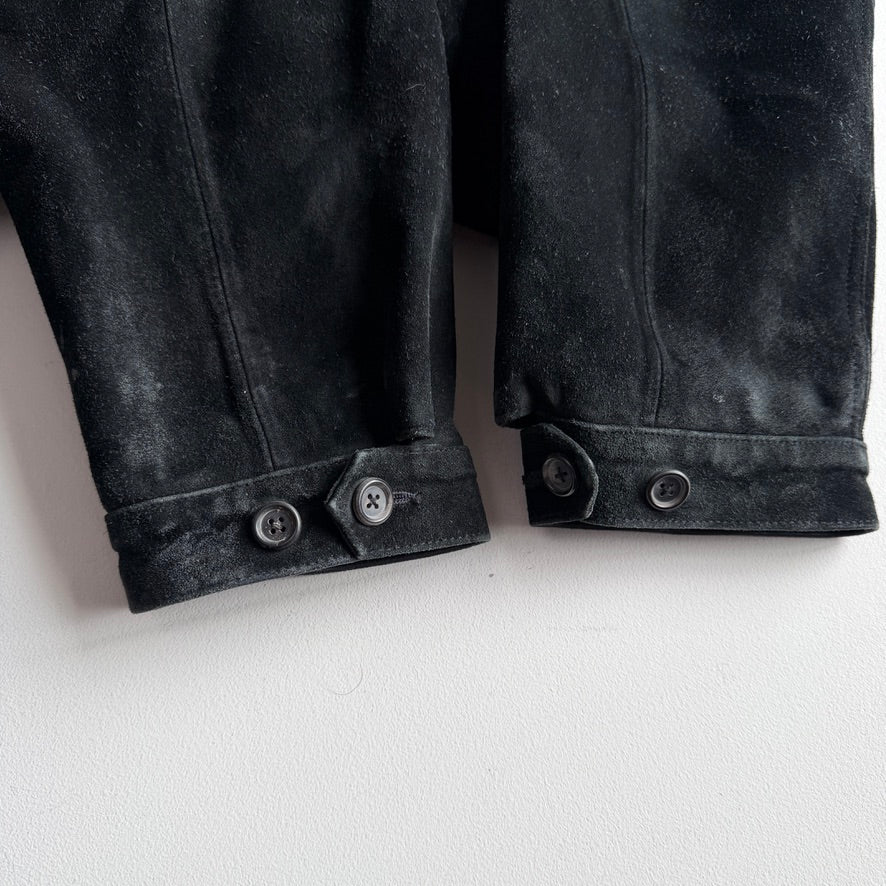 Polo Ralph Lauren (XL) Suede Leather Black Fleece-Lined Jacket