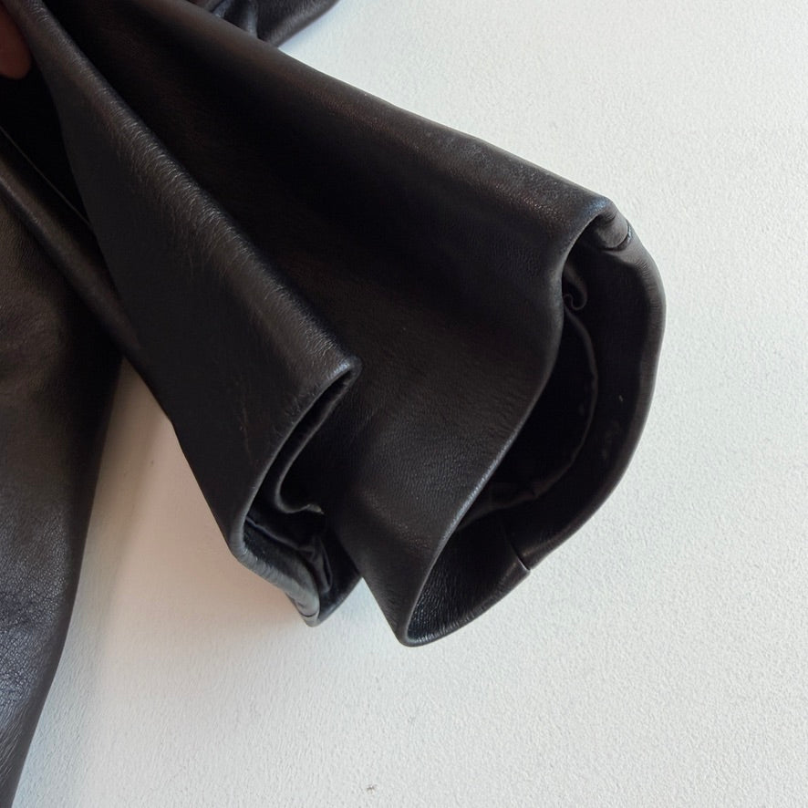 Ermenegildo Zegna (54/XL) Glove-Soft Leather Black Sports Coat