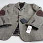 NWT Polo Ralph Lauren (L) Tweed Herringbone Wool Suede Patch Sport Coat