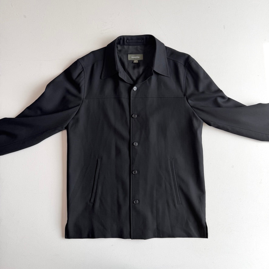 Ermenegildo Zegna (M/50) Black 100% Wool Woven Car Coat