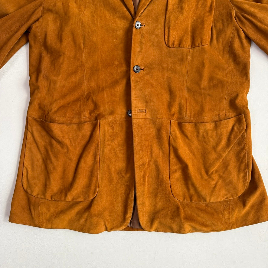 Polo Ralph Lauren (44, fits 44L) Tawny Brown Suede Leather Unstructured Sport Coat