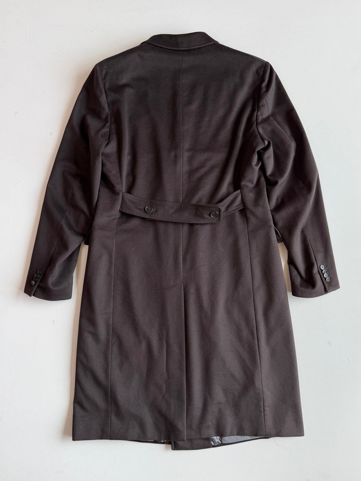 Ermenegildo Zegna (56L) 100% Cashmere Oxblood Half-Belt Double Breast Overcoat