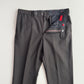 Isaia (36 x34) Dark Brown Wool Hopsack Basketweave Cuffed Pants