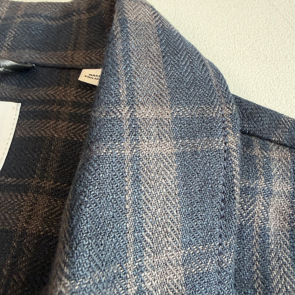 NWOT Billy Reid (L) 100% Linen Plaid Trucker Jacket