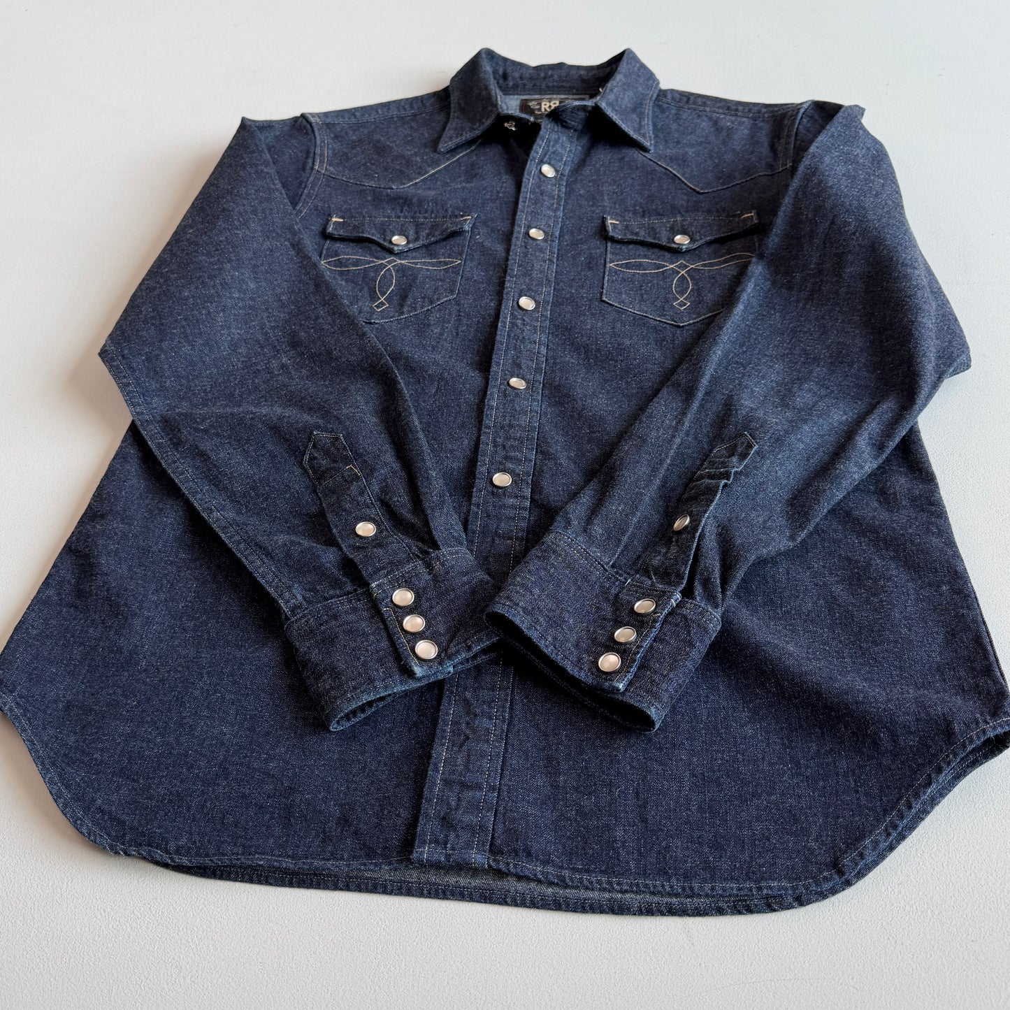 RRL Ralph Lauren (M) Denim Indigo Pearl Snap Western Shirt