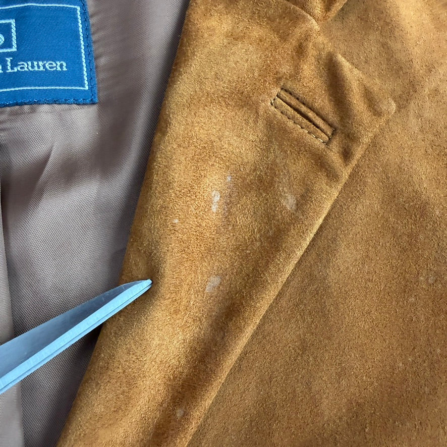 Polo Ralph Lauren (44, fits 44L) Tawny Brown Suede Leather Unstructured Sport Coat