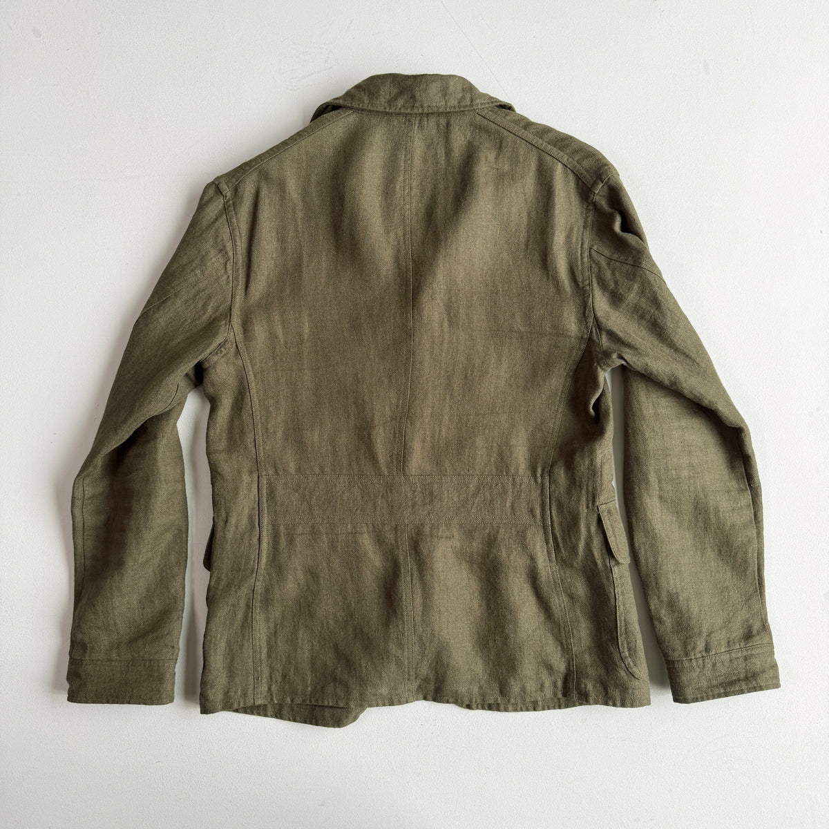 Polo Ralph Lauren (S) 100% Linen Herringbone Utility Green Jacket
