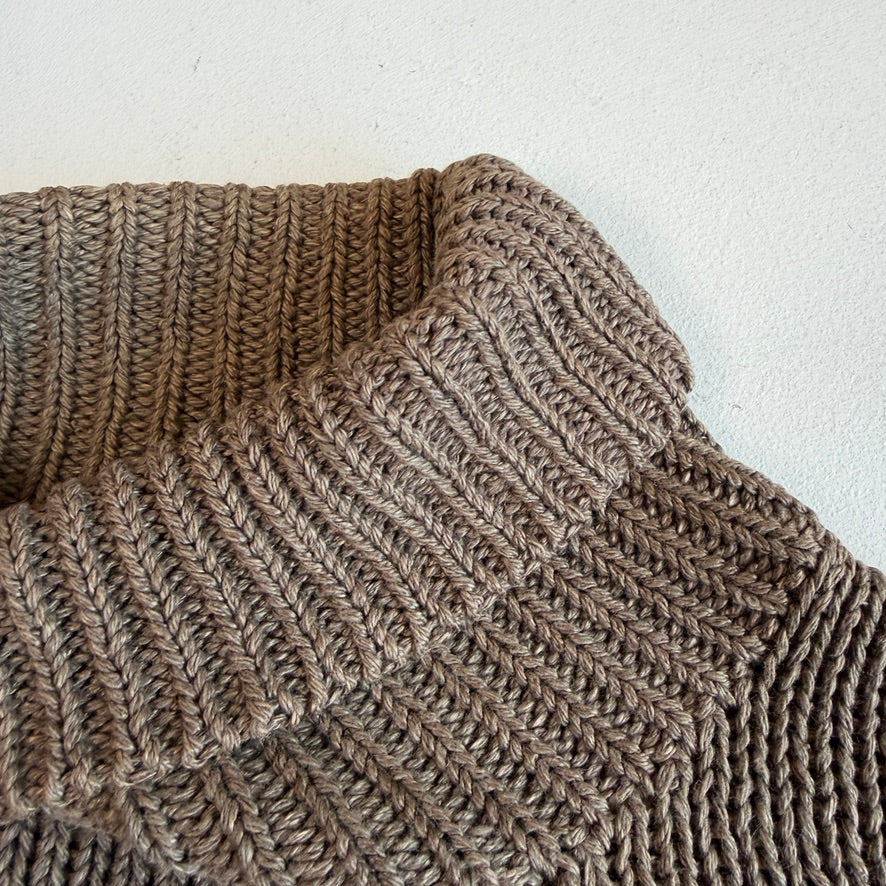 VNTG Polo Ralph Lauren (XL) Linen/Cotton Cedar Brown Turtleneck Sweater