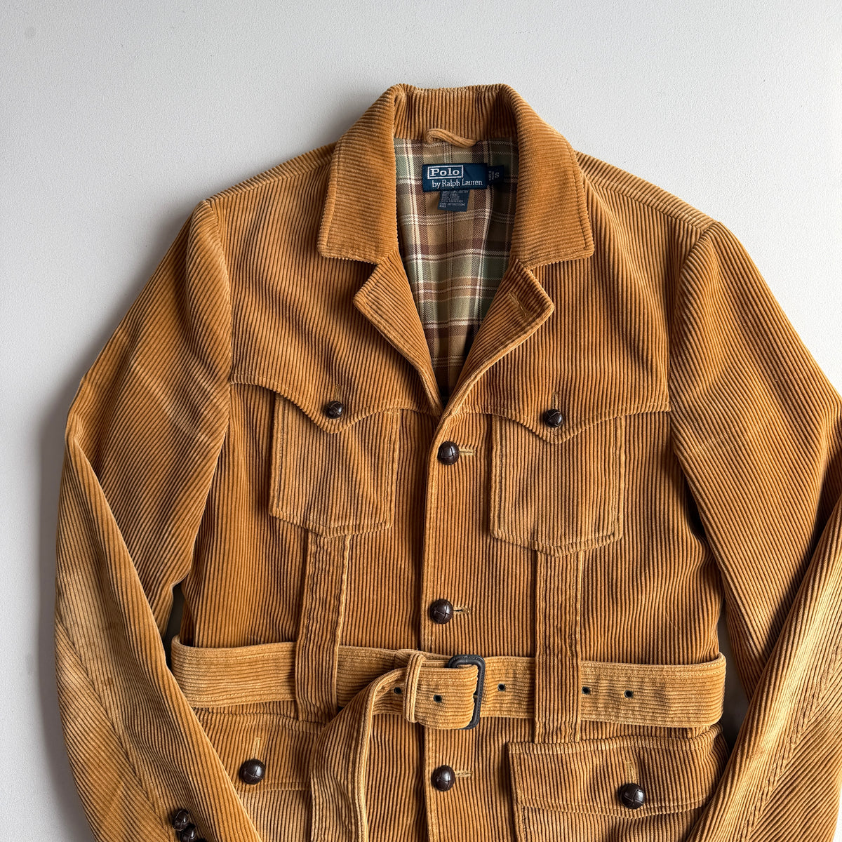 Polo Ralph Lauren (S) Norfolk Corduroy Belted Tan Coat Jacket