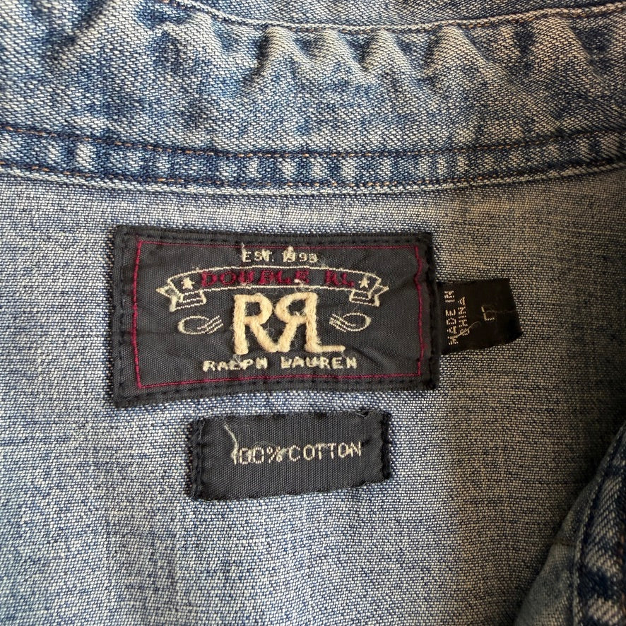 Ralph Lauren RRL (L) Pearl Snap Denim Western Shirt