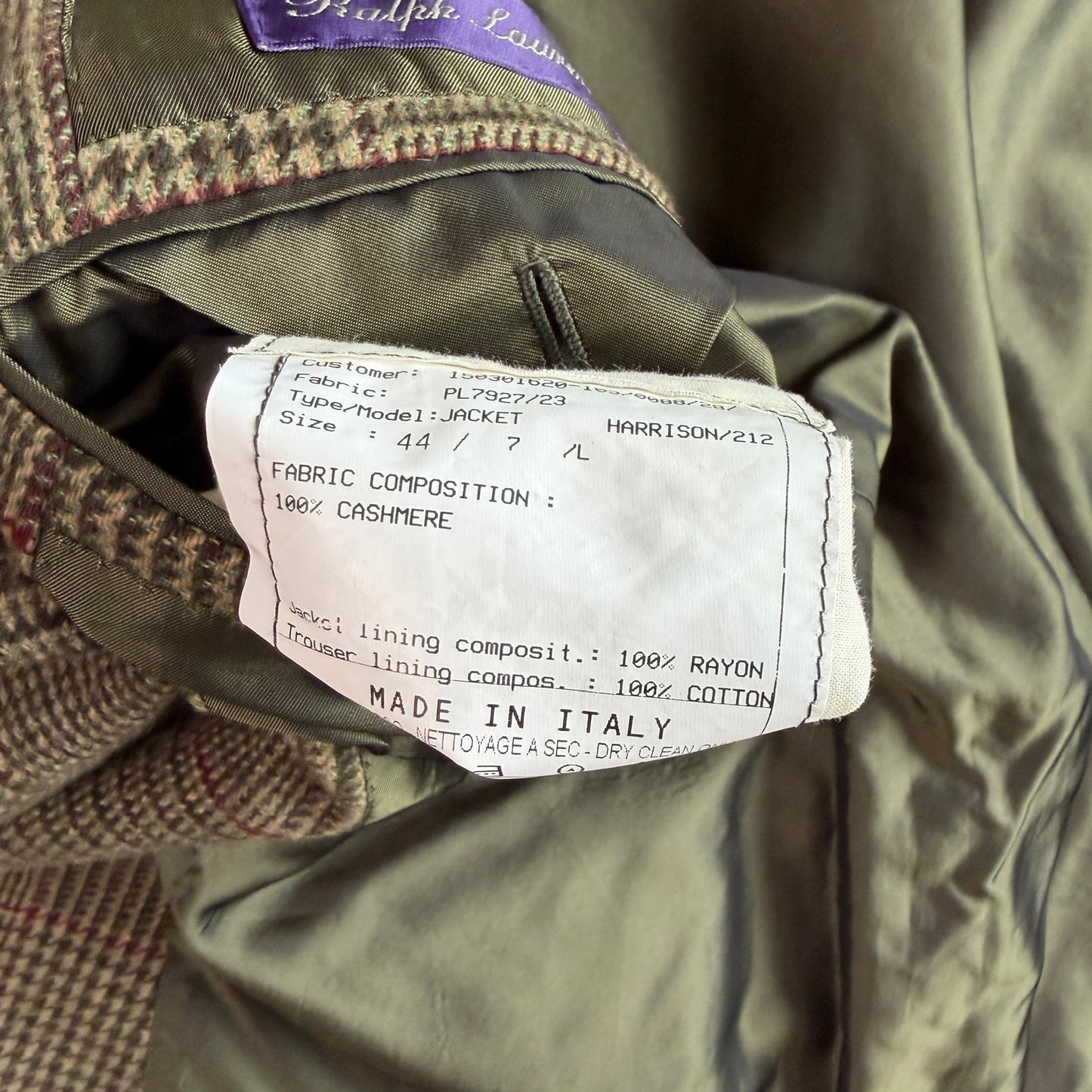 Ralph Lauren Purple Label (44L) 8x4 Cashmere Flannel Prince of Wales Coat