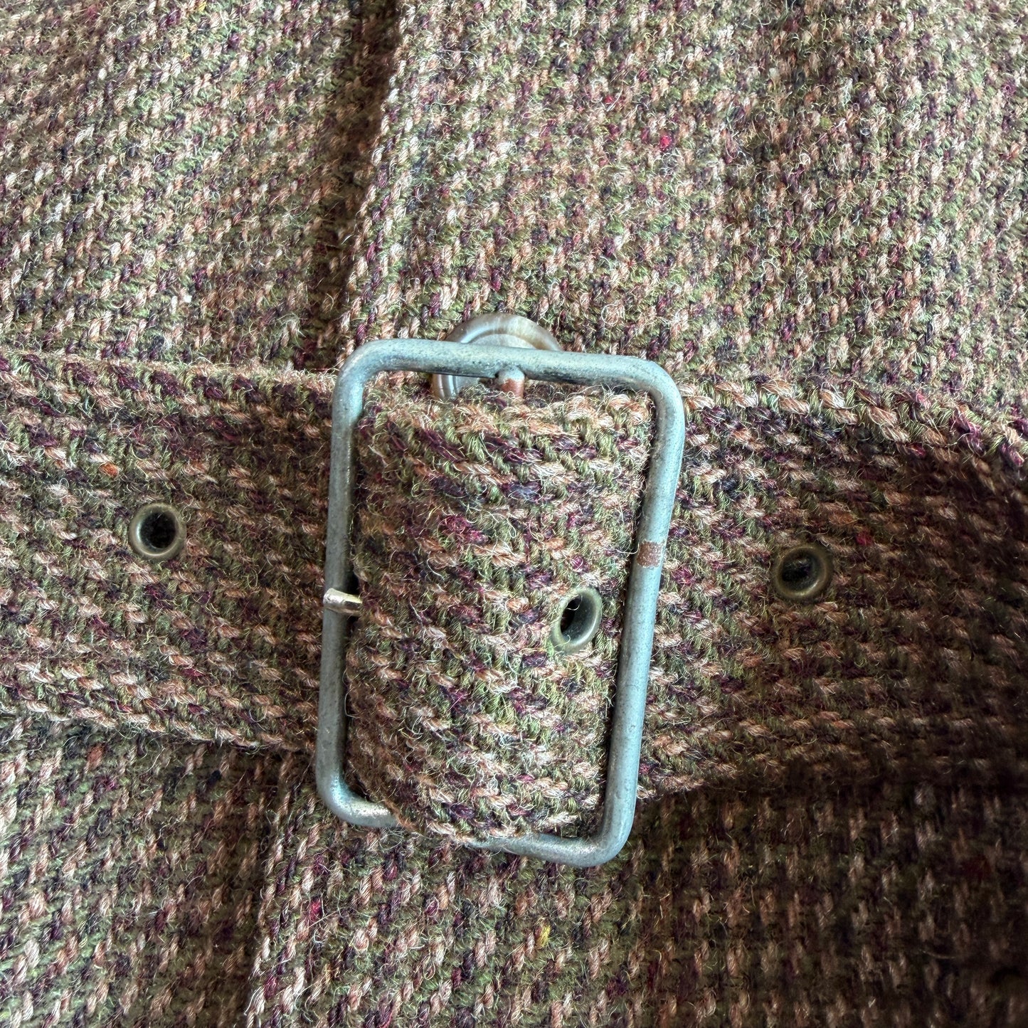 VNTG Polo Ralph Lauren (XL) Norfolk Wool Tweed Belted Melange Jacket Coat