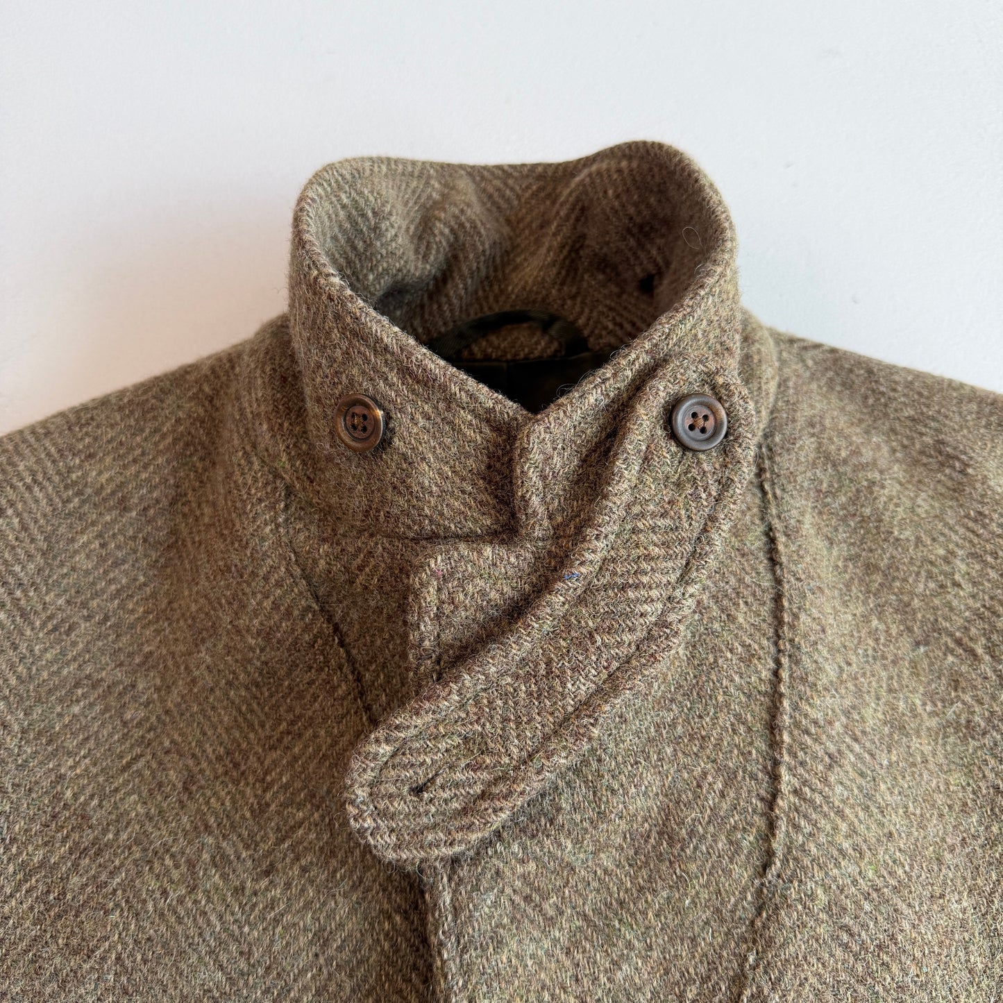 VNTG RRL Ralph Lauren (M) Olive Wool tweed Double Cape Sports Coat