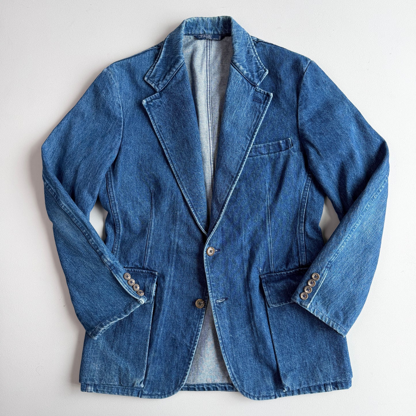 VNTG Polo Ralph Lauren (40) Indigo-Dyed Denim Western Sports Jacket