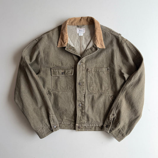 VNTG Polo Ralph Lauren (XL) Sage Green Denim Western Trucker Jacket