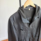 Burberry Brit (M) Leather Slate Blue Zip Hooded Jacket