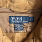Polo Ralph Lauren (L) Suede Leather Tan Button Front Long Sleeve Shirt