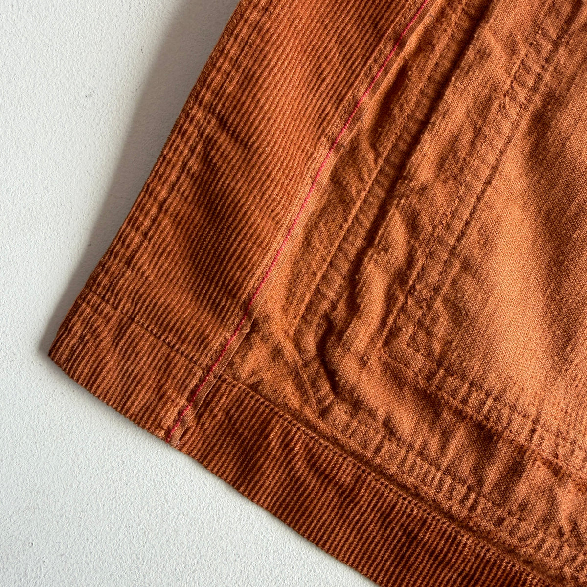 Drake's London (44 /XL) Burnt Orange Corduroy Chore Coat Jacket
