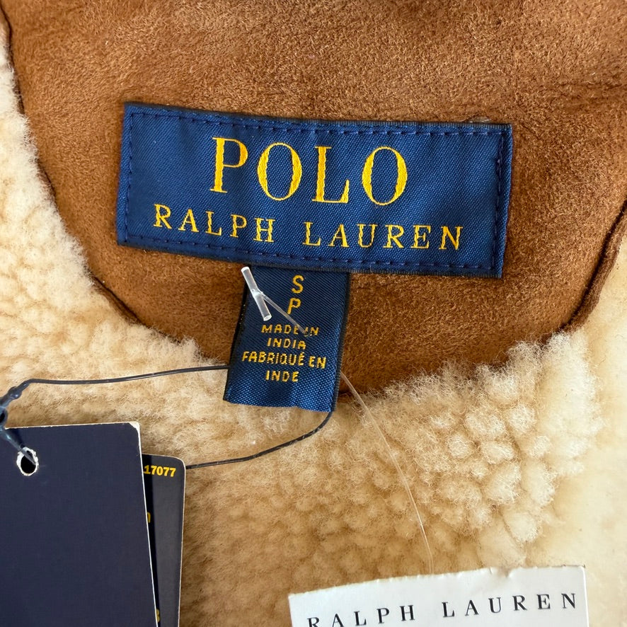 NWT Polo Ralph Lauren (S) Shearling Lamb Suede Leather Car Coat