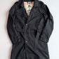 Burberry (54R) Black Poly/Cotton Double Breast Trench Coat