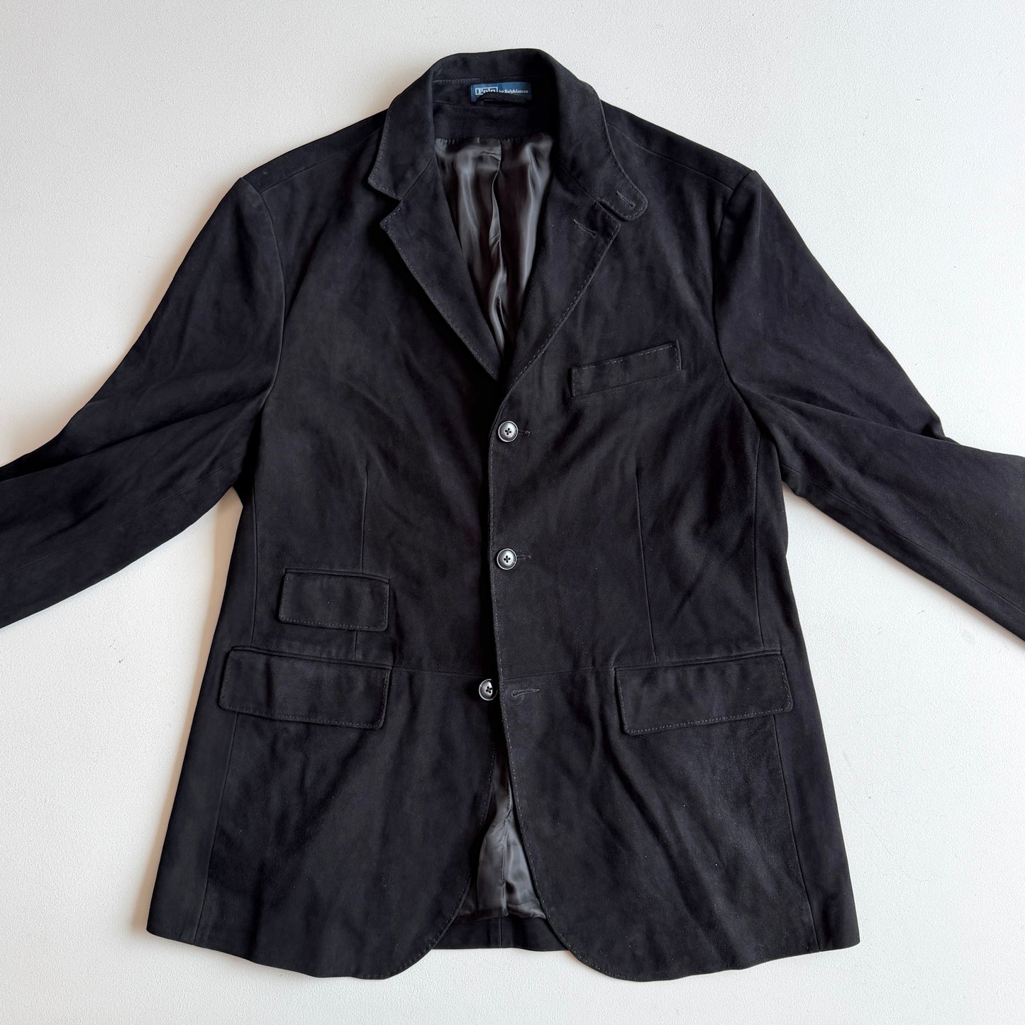 NWT Polo Ralph Lauren (L) Suede Leather Hacking Equestrian Black Sports Jacket Coat