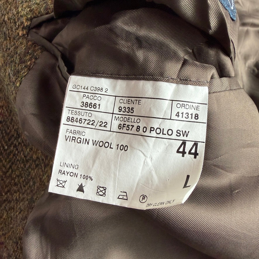 NWT Polo Ralph Lauren (44L) Half-Canvas Tweed Burgundy Check Sport Coat