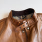 NWT Belstaff (58IT / 2XLT) Panther Cognac Four Pocket Leather Motorcycle Jacket