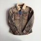 NWT Polo Ralph Lauren (S) Leather Shearling Western Pearl Snap Jacket Shirt