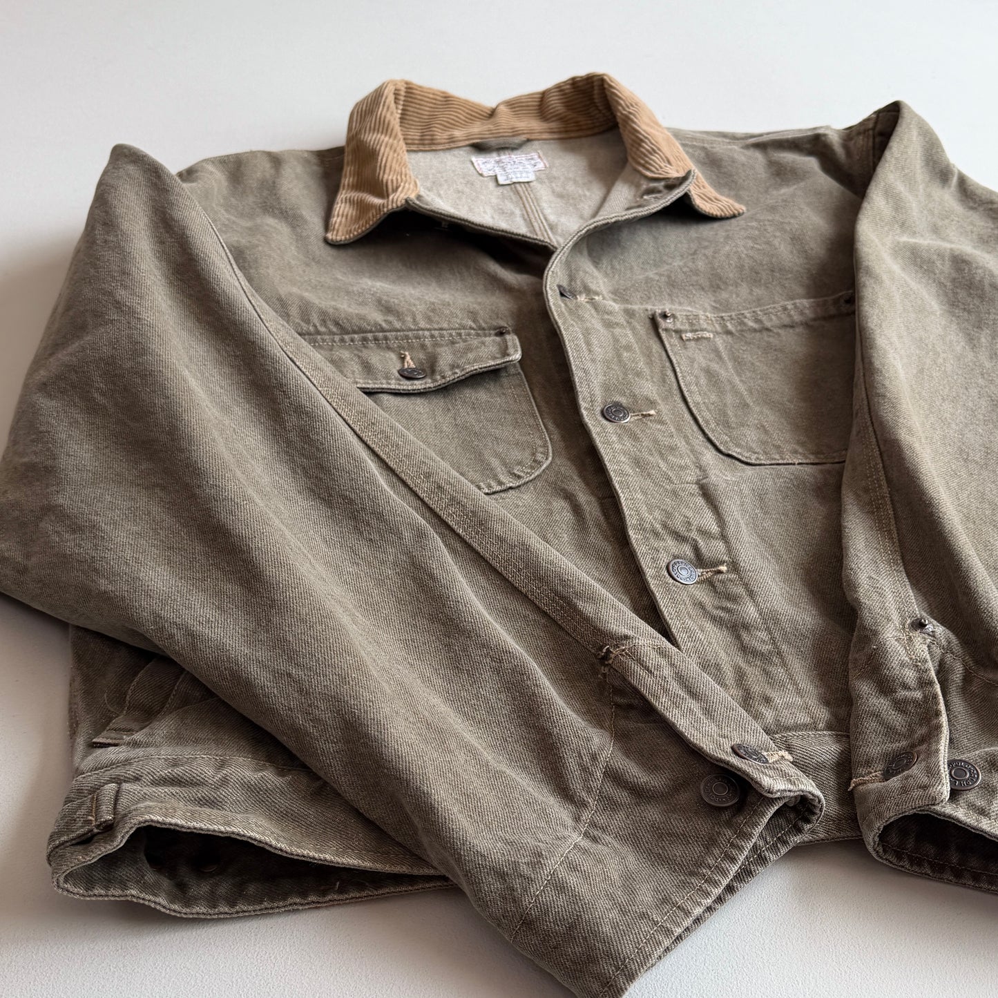VNTG Polo Ralph Lauren (XL) Sage Green Denim Western Trucker Jacket
