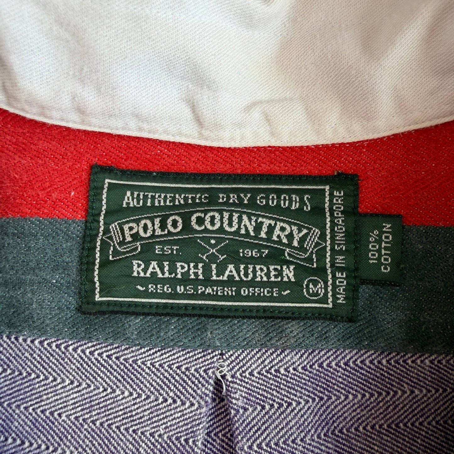 VNTG Ralph Lauren Polo Country (M) Striped Colorblock Rugby Shirt