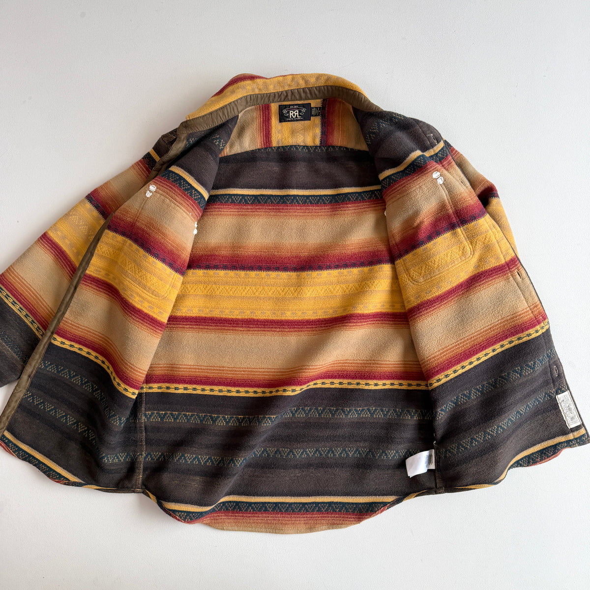 RRL Ralph Lauren (M) Southwest Striped Jacquard Cotton Work Overshirt