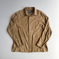 Polo Ralph Lauren (L) Suede Leather Tan Button Front Long Sleeve Shirt