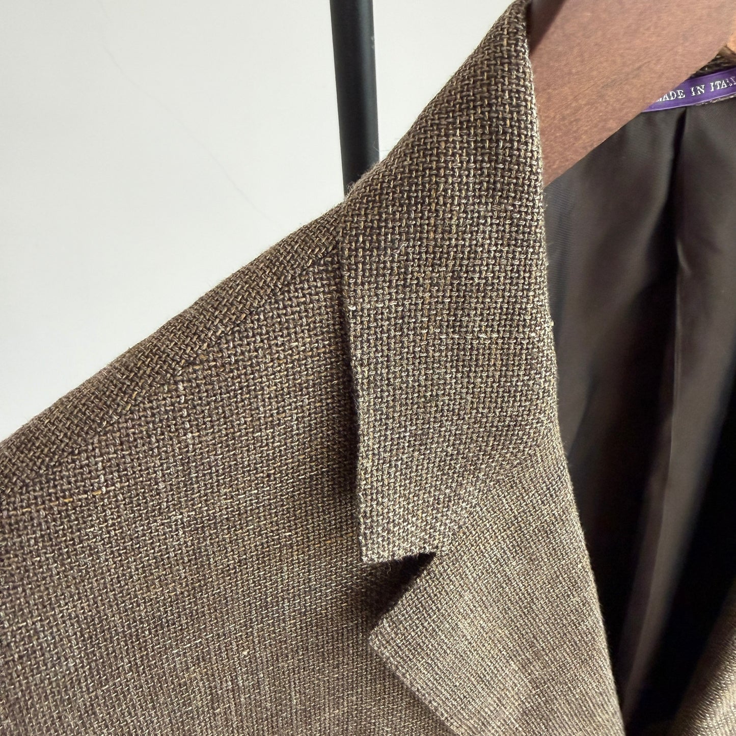 Ralph Lauren Purple Label (42R) Linen/Wool Hopsack Taupe Sport Coat