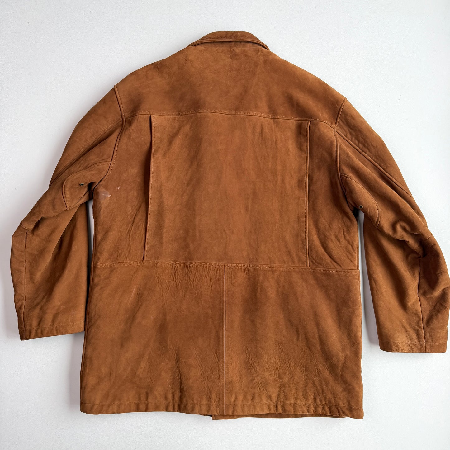 Burberry (XL) Suede Leather Tawny Nova Check Lined Field Coat