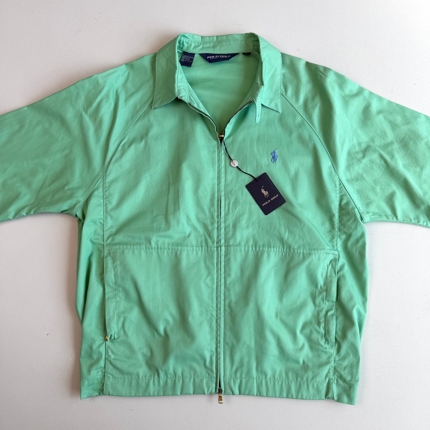 NWT Ralph Lauren Polo Golf (L) Turquoise Green 100% Cotton Raglan Jacket