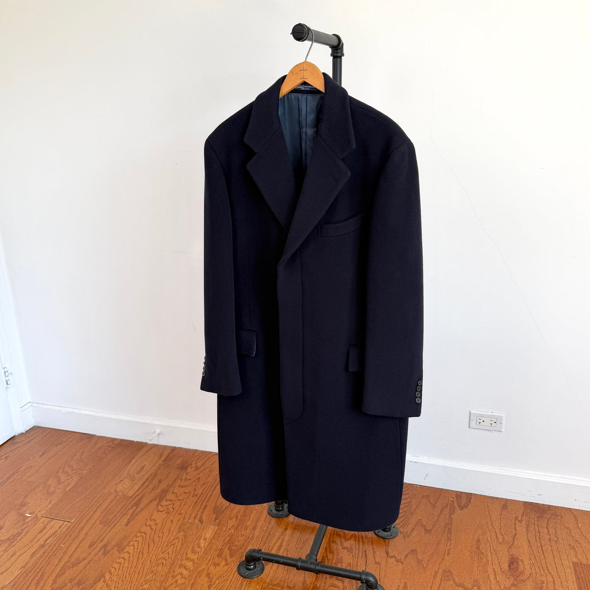 Polo Ralph Lauren (40R) Navy Blue 100% Wool Melton Overcoat