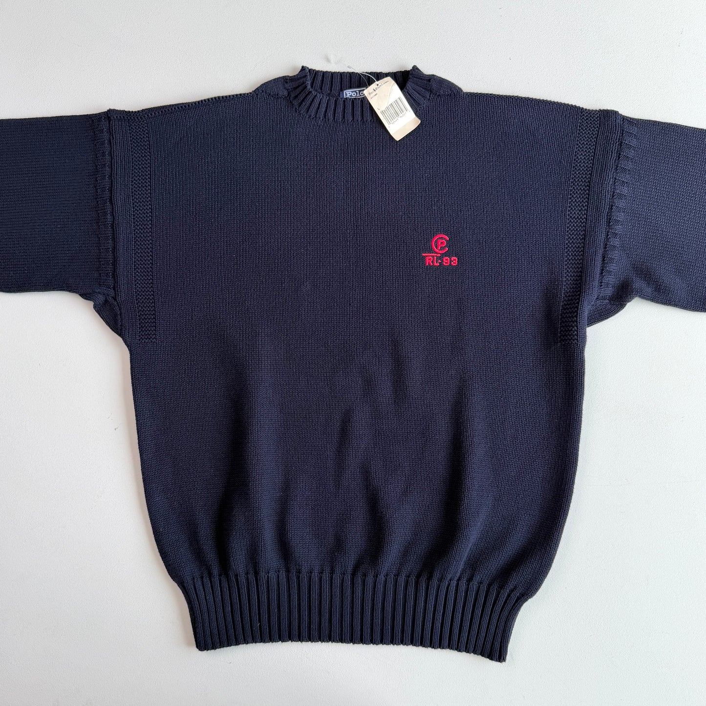 NWT VNTG Polo Ralph Lauren (L) CP RL-93 Cotton Knit Sweater