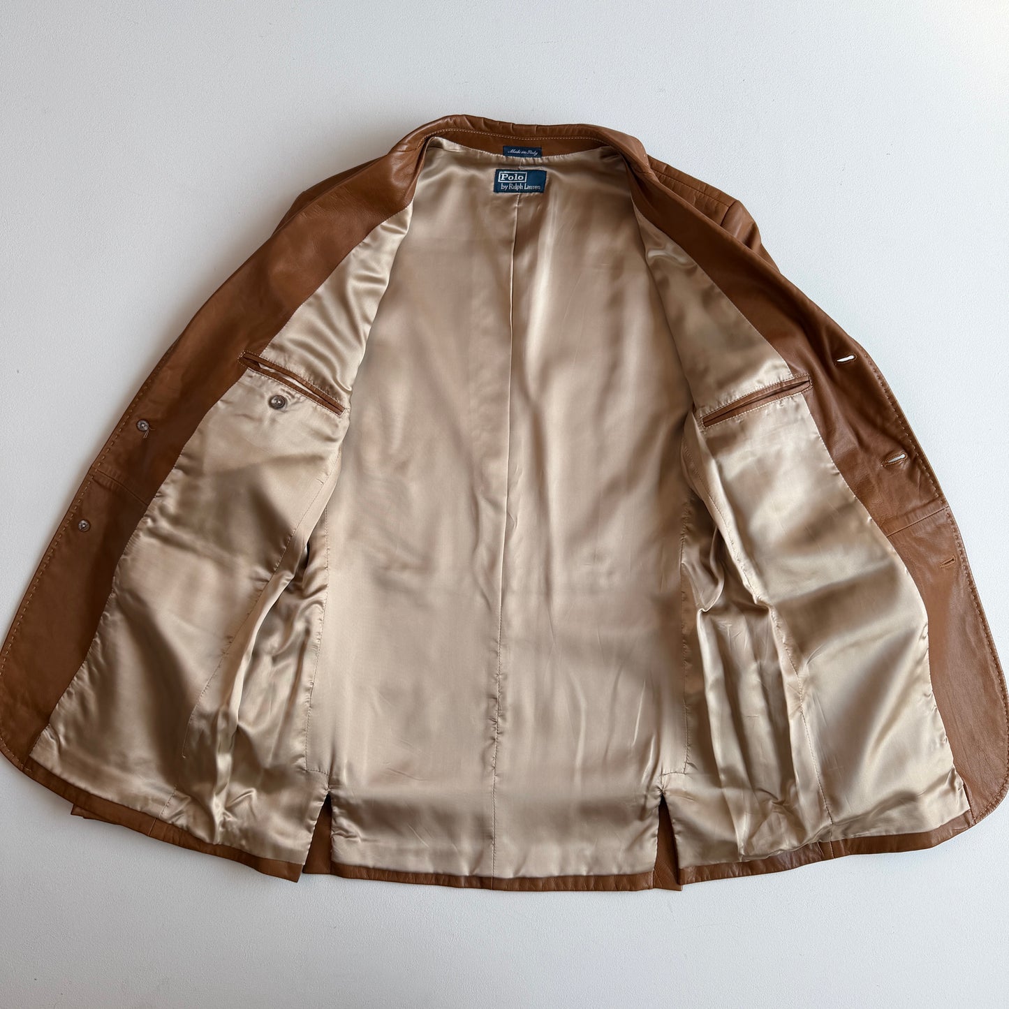 Polo Ralph Lauren (M) Glove Soft Cognac Brown Leather Sport Coat