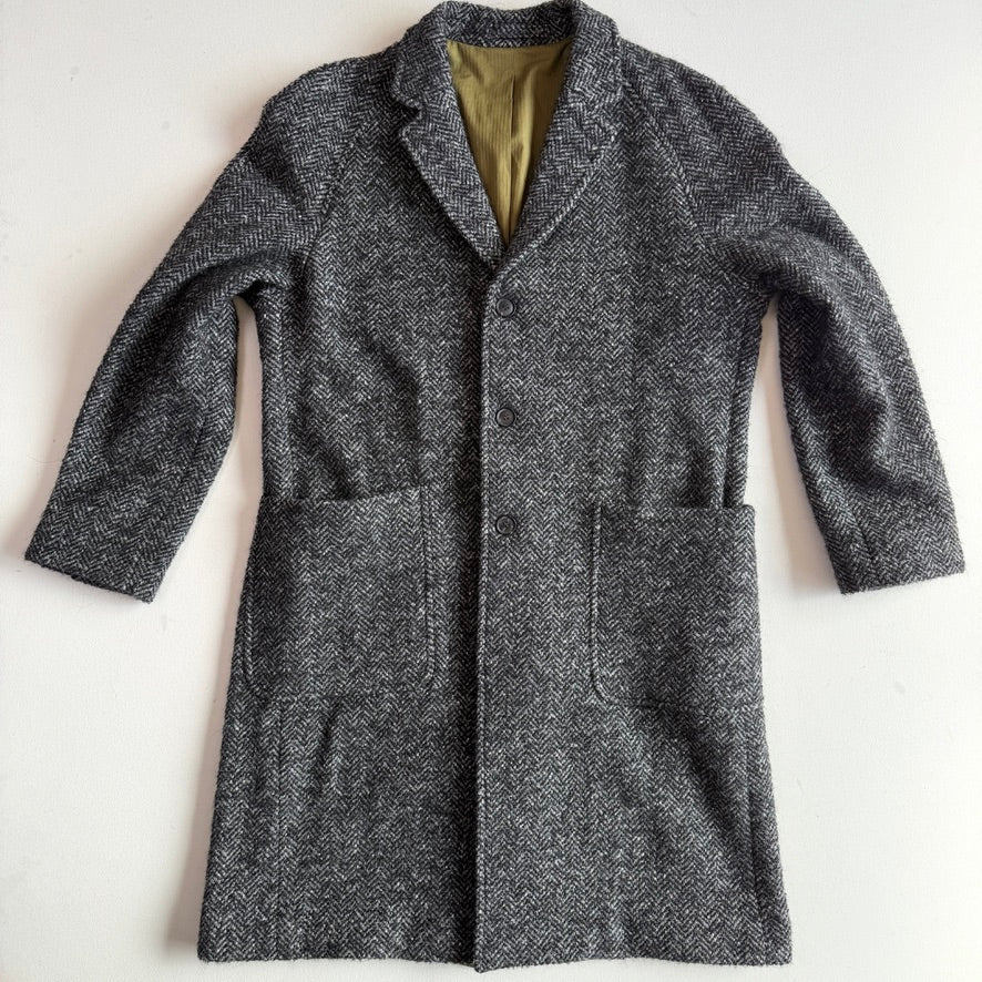 Todd Snyder (L) Wool/Alpaca/Mohair Boucle Tweed Balmacaan Coat