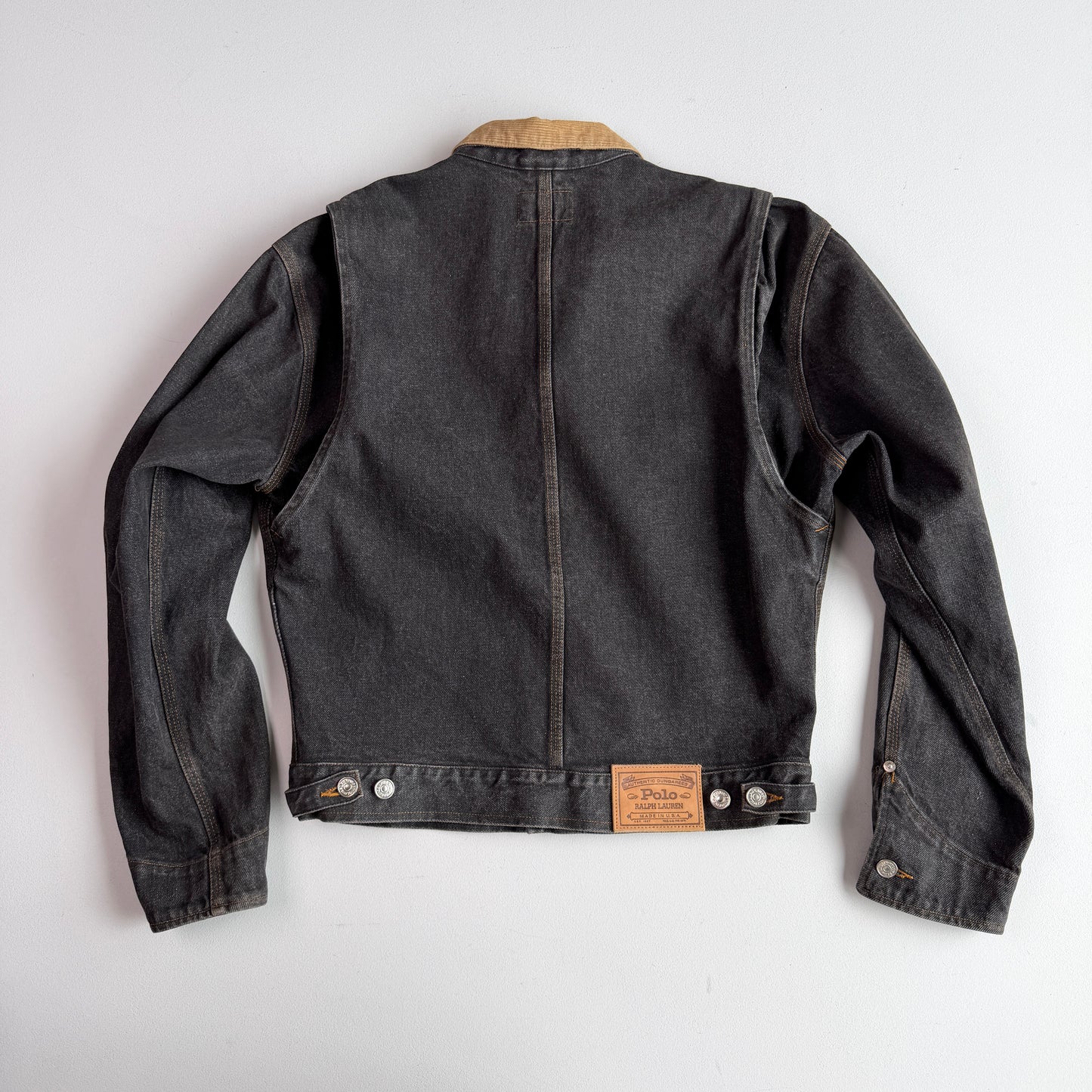 VNTG Polo Ralph Lauren (M) Charcoal Gray Denim Western Trucker Jacket