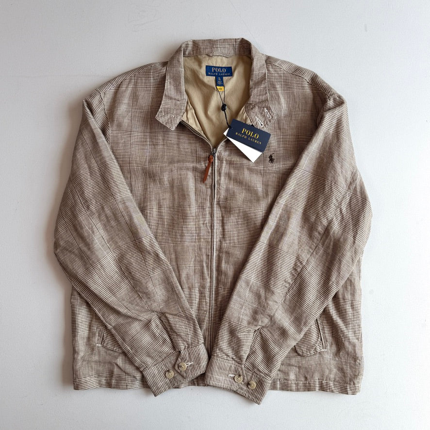 NWT Polo Ralph Lauren (XL) Linen Blend Glen Plaid Lined Lightweight Jacket