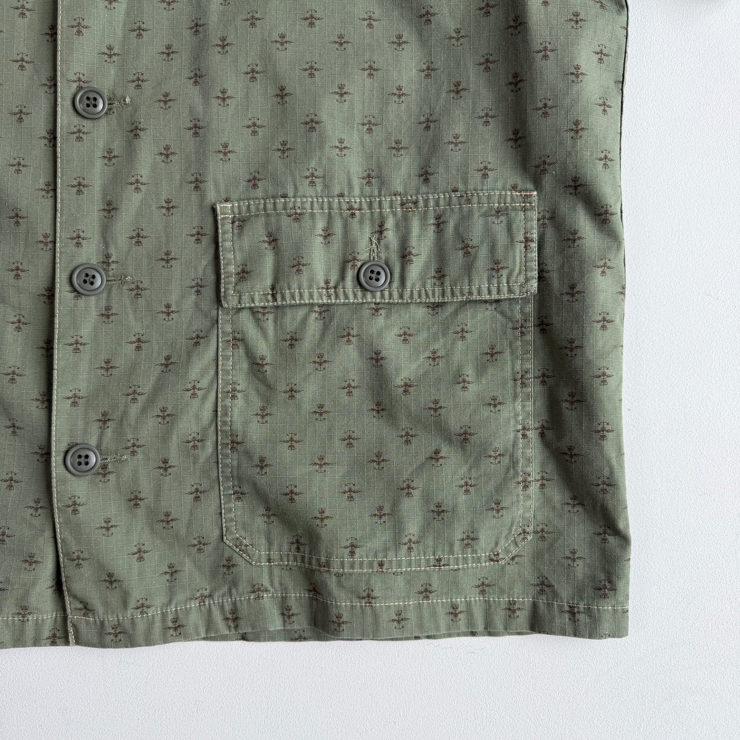 NWOT RRL Ralph Lauren (XL) Evanston Cotton Ripstop Short Sleeve Camp Shirt