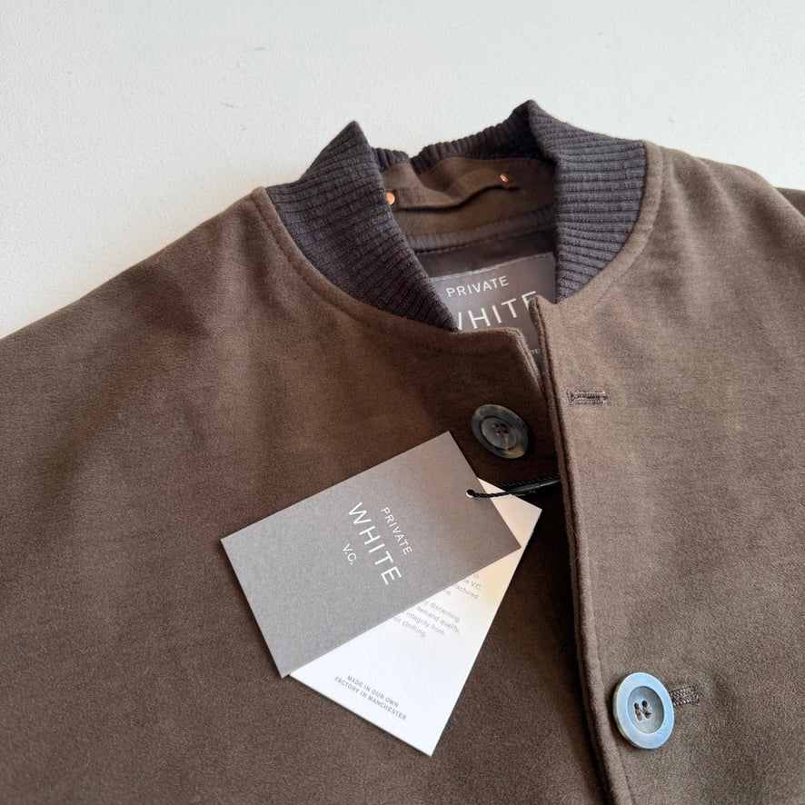 NWT Private White VC (3 / S) Brown Moleskin Cotton Blend Bomber Jacket