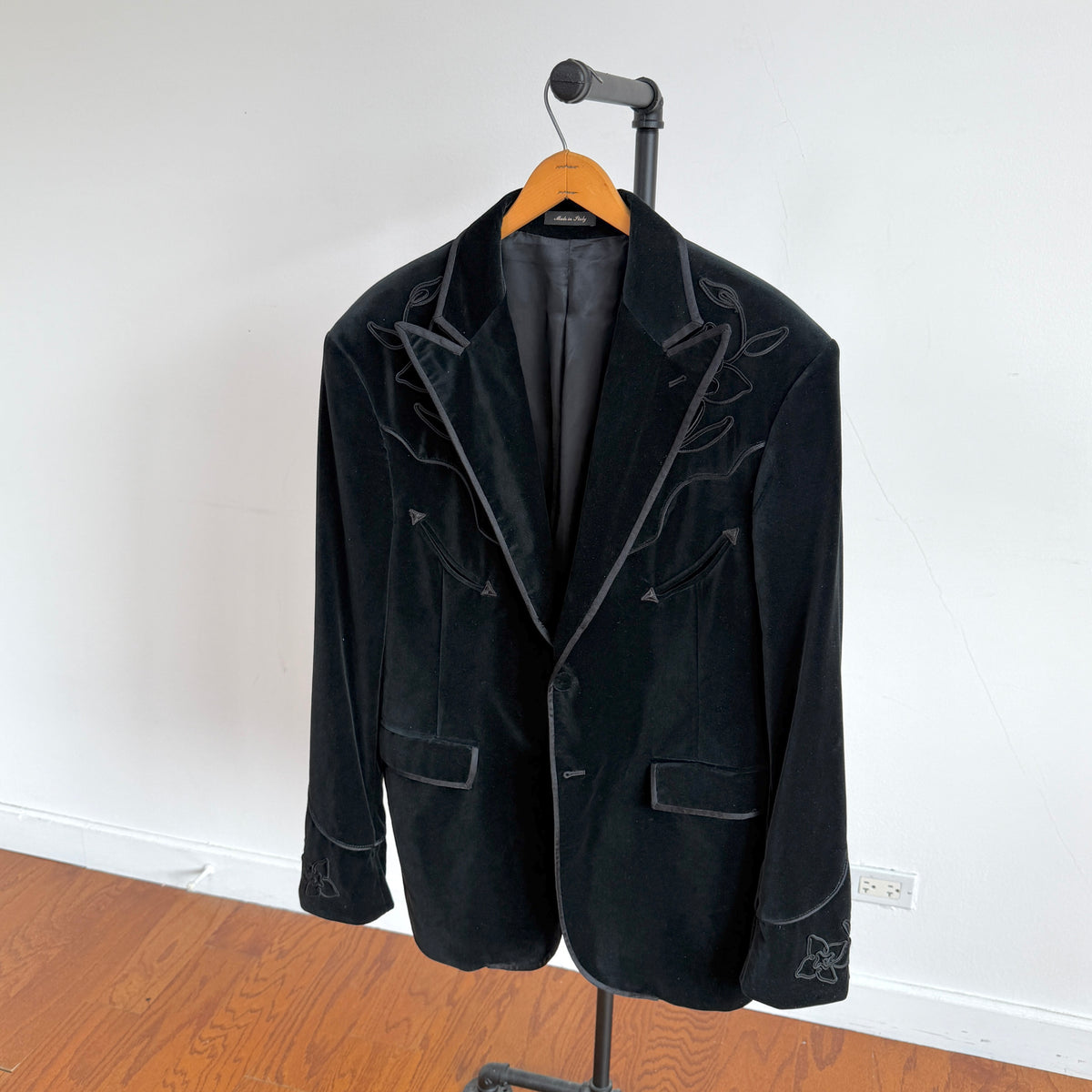 RRL Ralph Lauren (46R) Velvet Velour Floral Decorative Western Sport Jacket