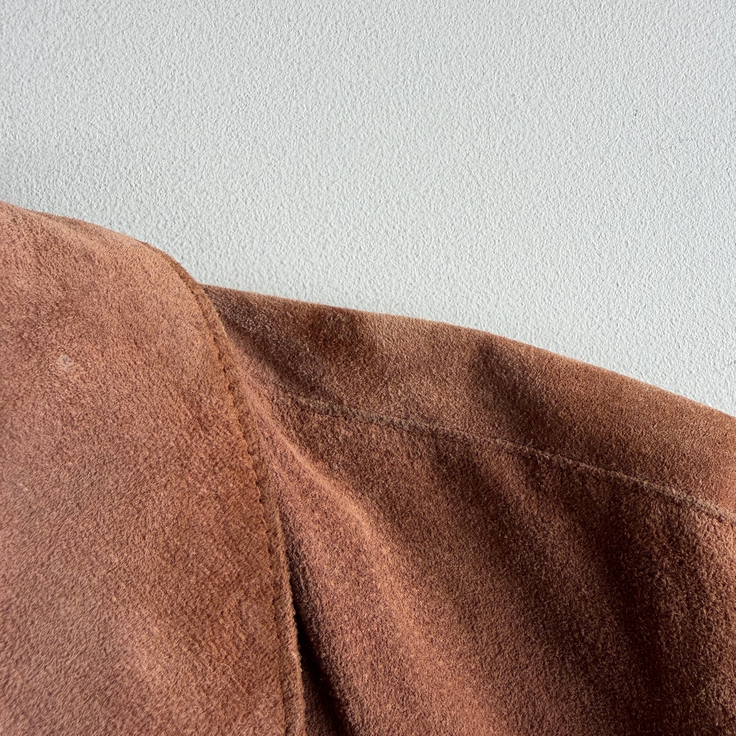 Burberry (52 /54) Suede Nova Check Raglan Balmacaan Leather Coat