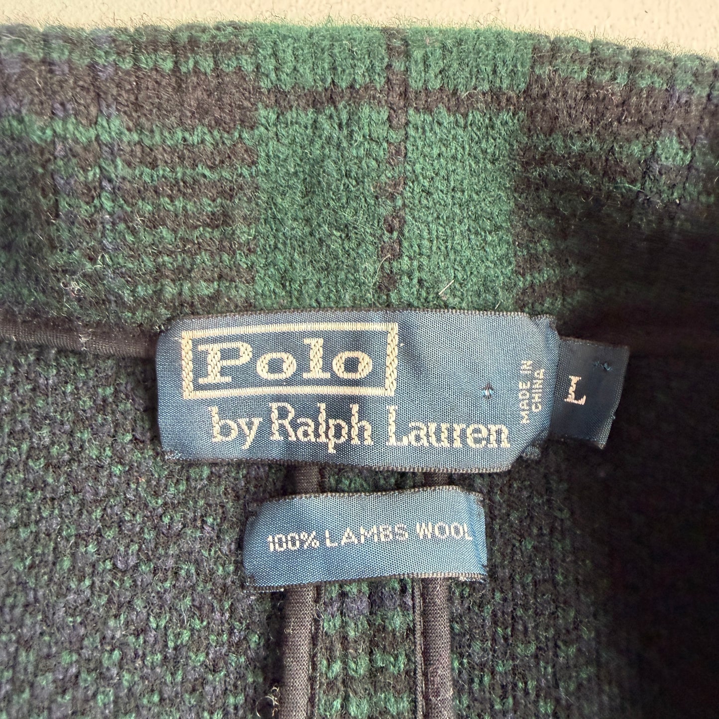 Polo Ralph Lauren (L) Black Watch 100% Wool Knit Sport Coat