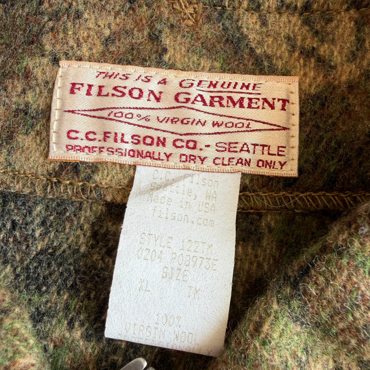 Filson (XL) 122-TM Wool Timber Camo Zip Jacket