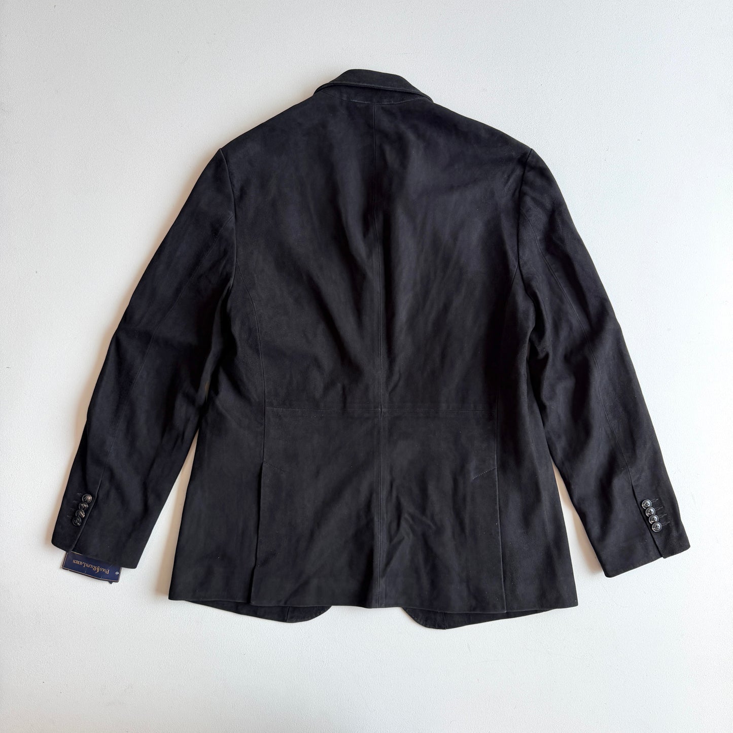 NWT Polo Ralph Lauren (L) Suede Leather Hacking Equestrian Black Sports Jacket Coat